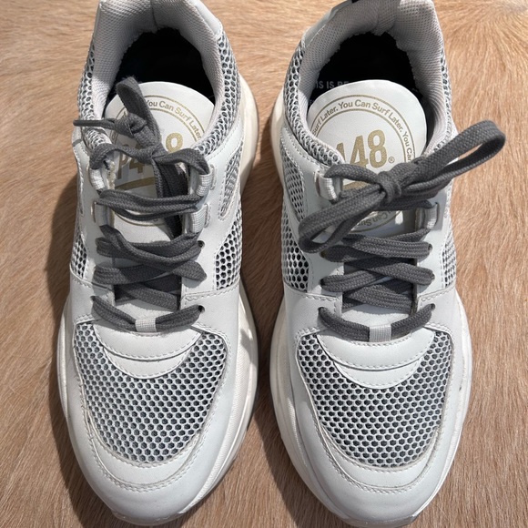 P448 Luke Sofa Shoe Sneaker Recycled White Leather Mesh Women Size EU 37 US 7 - Picture 4 of 4